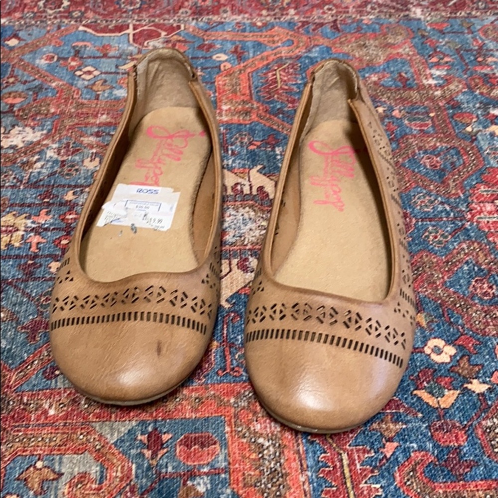 Tan boho flats